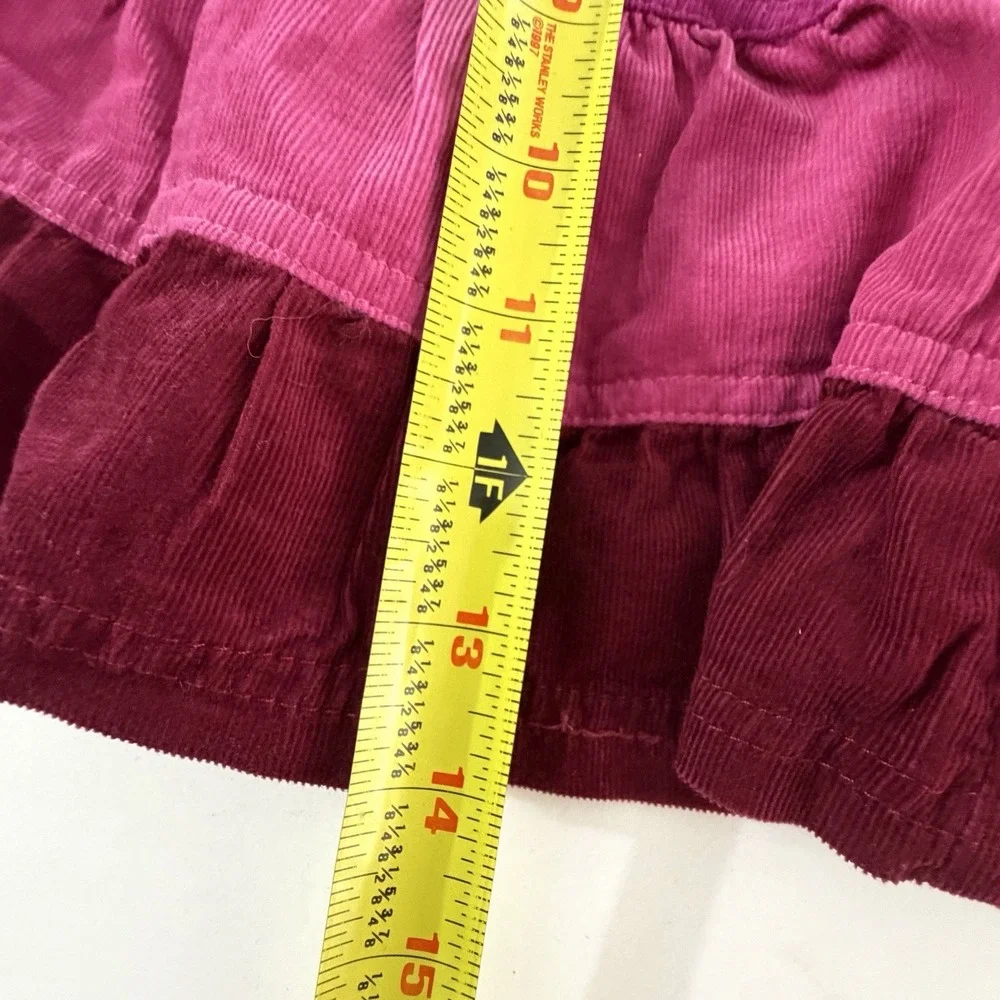 The Children's Place Corduroy Tiered Ruffle Skirt Pink Girls 5 Cowgirl Boho NWT